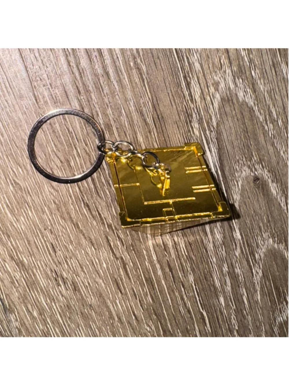 Yu-Gi-Oh! Triangle Millennium Puzzle Keychain One Size Gold Y2k